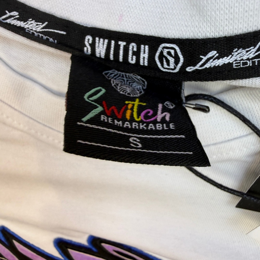 Switch Remarkable Graphic T Shirt Mens Small White Graffiti Rebel Hustle Hard - Picture 7 of 7